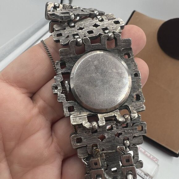 COROCRAFT Watch 17 jewels Crack But Works! Wind Up Watch Vintage Geometric - Picture 7 of 8